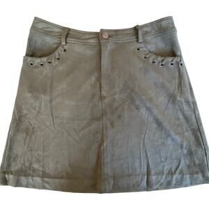 Dee Dee Mossy Light Green Faux Suede Mini Skirt Women's Size Medium